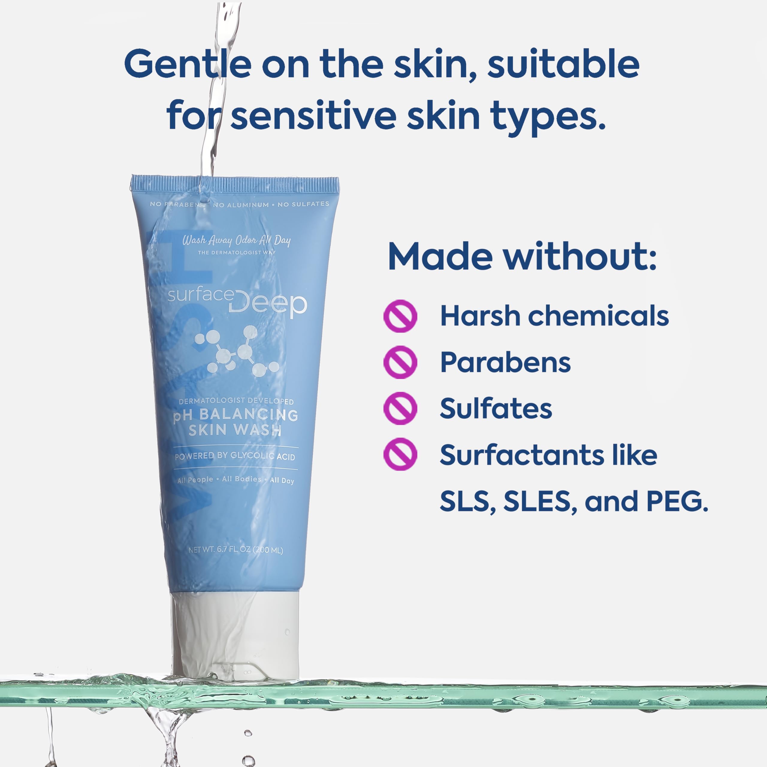 Surface Deep PH Balancing Wash coconut oil surfactants foam closeup