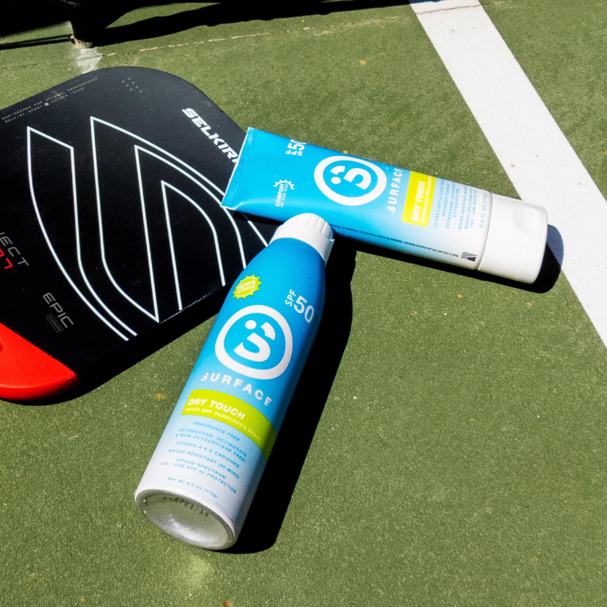 Lightweight SPF 50 formula dries quickly for active days under sun