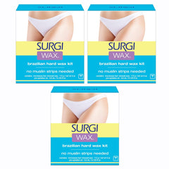 Surgiwax Brazilian hard wax kit with 4 oz boxes for at-home waxing