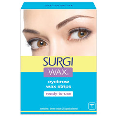 Surgiwax Brow Shapers packaging shows 28 applications for quick shaping.