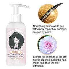 SURORAIN Curls Boost Cream applied on wet hair for defined curls.