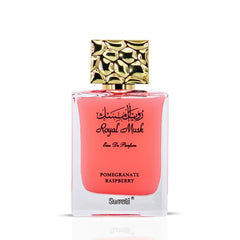 Surrati Royal Musk Pomegranate Raspberry packaging, premium presentation for gifting occasions.