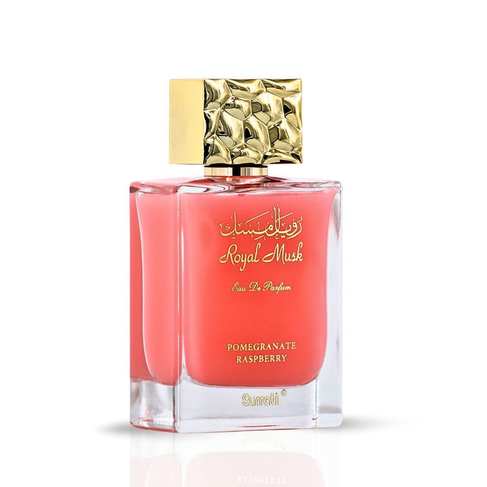 Surrati scent swirls around hand, Royal Musk Pomegranate Raspberry.