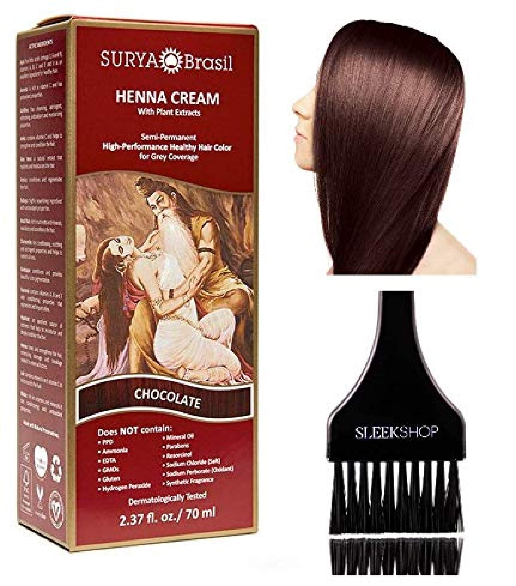Surya Brasil Henna Color Cream applicator brush enabling precise, mess-free application.