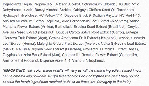 Surya Dark Brown Henna Cream application showing rich, conditioning color.