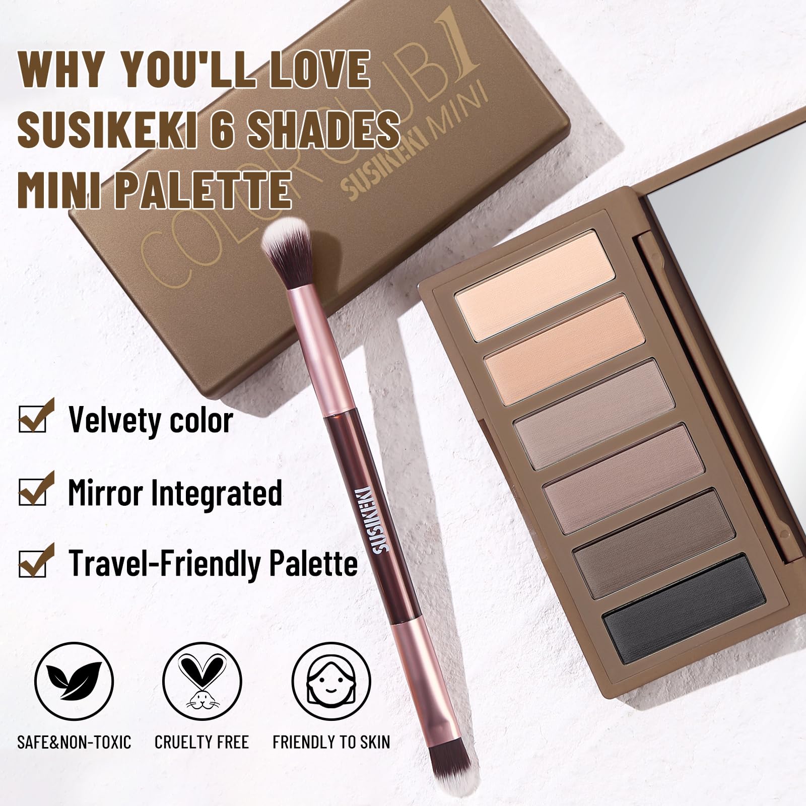 SUSIKEKI mini palette includes built-in mirror for touch-ups