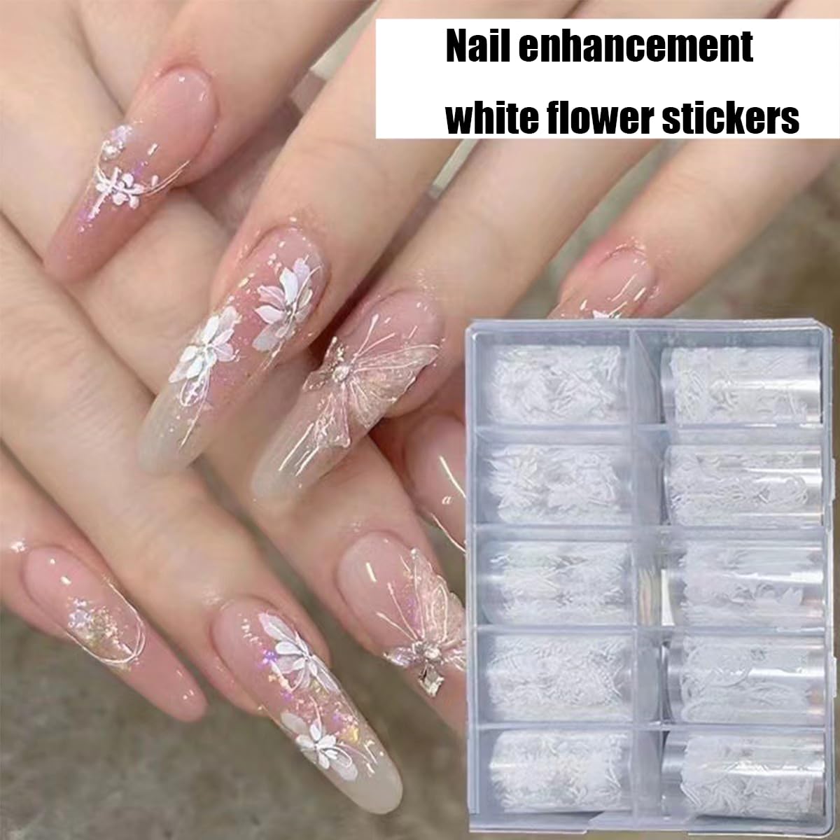 Sutaozhi lace petal nail foil design for everyday and events