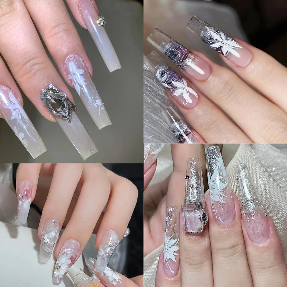 Sutaozhi nail art transfer technique with glue yields precise patterns
