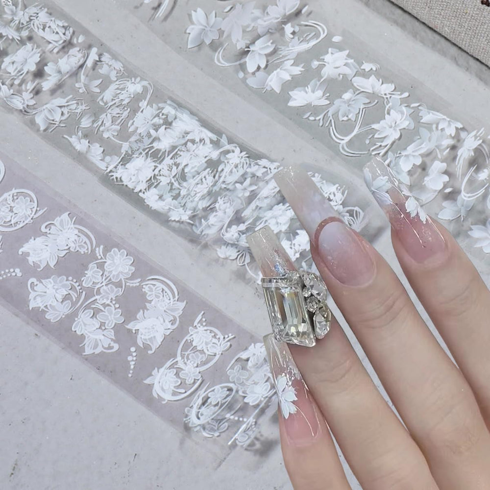 Sutaozhi paper flower decals wrap for gift-ready nails