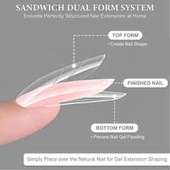 SUTOKAKA 180pcs poly gel dual forms in 15 sizes for customizable lengths.