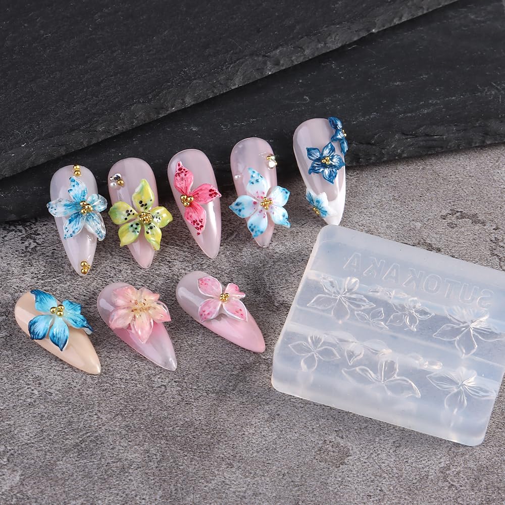 SUTOKAKA nail art mold set for glitter, gel polish, and sequins.