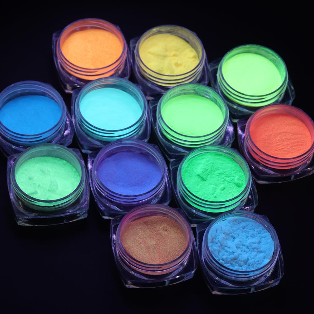 SUTOKAKA glow powder multicolor pack offers versatile glow for mixed media projects.