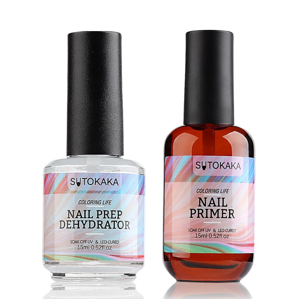 SUTOKAKA Nail Prep Dehydrator bottle ready to remove oils for stronger adhesion.
