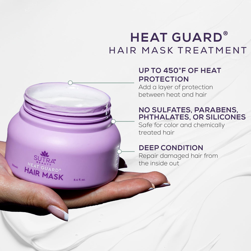 SUTRA Heat Guard Hair Mask delivers glossy, frizz-free hair after use.