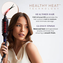 SUTRA Thermal Brush digital display showing temperature settings for safe styling