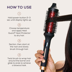 SUTRA Thermal Brush with tourmaline-infused bristles for smooth, glossy results
