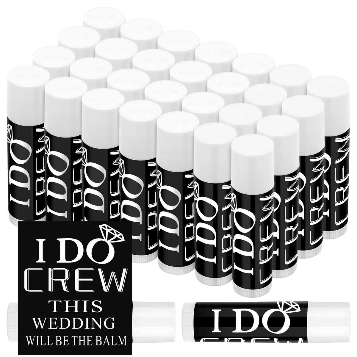 Suttmin lip balm set in wedding-themed packaging, 24-pack, ideal for gifts and on-the-go hydration