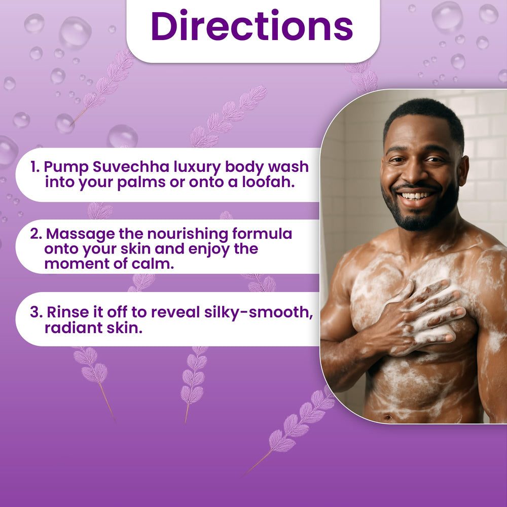 Paraben-free, gluten-free, cruelty-free formula preserves skin comfort during showers