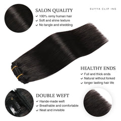 SUYYA natural black silky hair texture detail for a polished look