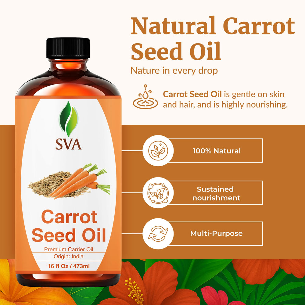 Close-up of dropper releasing carrot seed oil for scalp use.