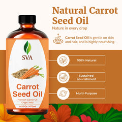 Close-up of dropper releasing carrot seed oil for scalp use.