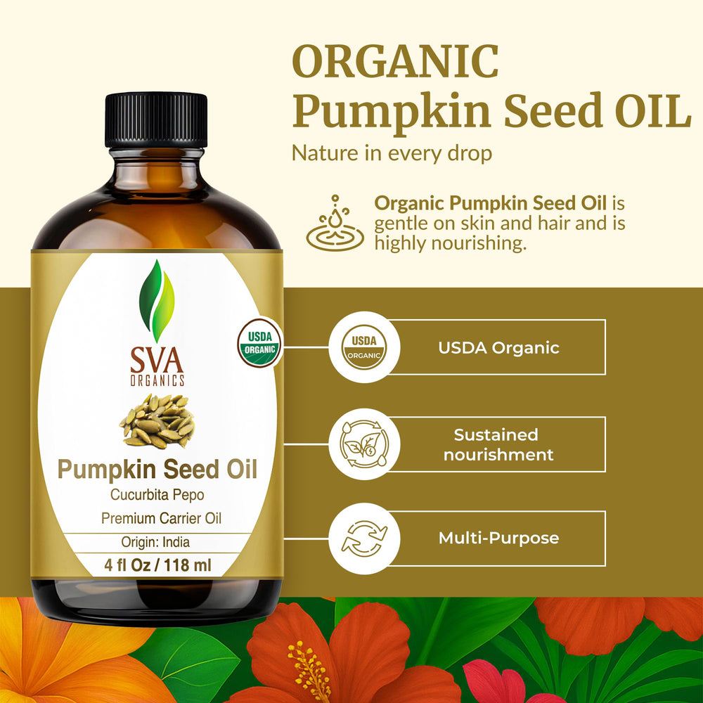 SVA Organics pumpkin seed oil dropper enabling precise application on face and scalp