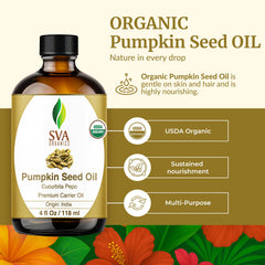 SVA Organics pumpkin seed oil dropper enabling precise application on face and scalp
