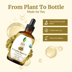 SVA Organics pumpkin seed oil texture on skin suggesting softness and absorption