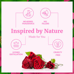 SVA ORGANICS Rose Water label detailing hydro-distillation process