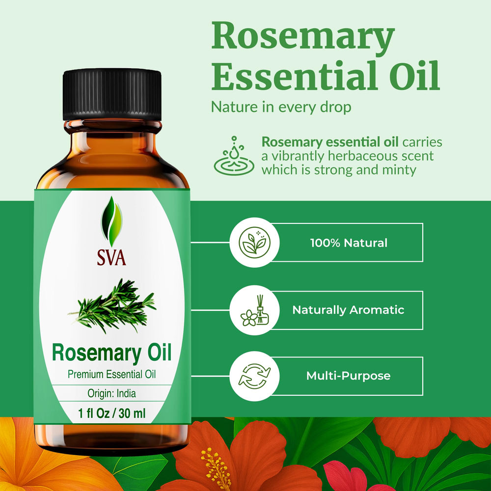 SVA Rosemary oil in a diffuser scene, providing a fresh herb aroma for aromatherapy.