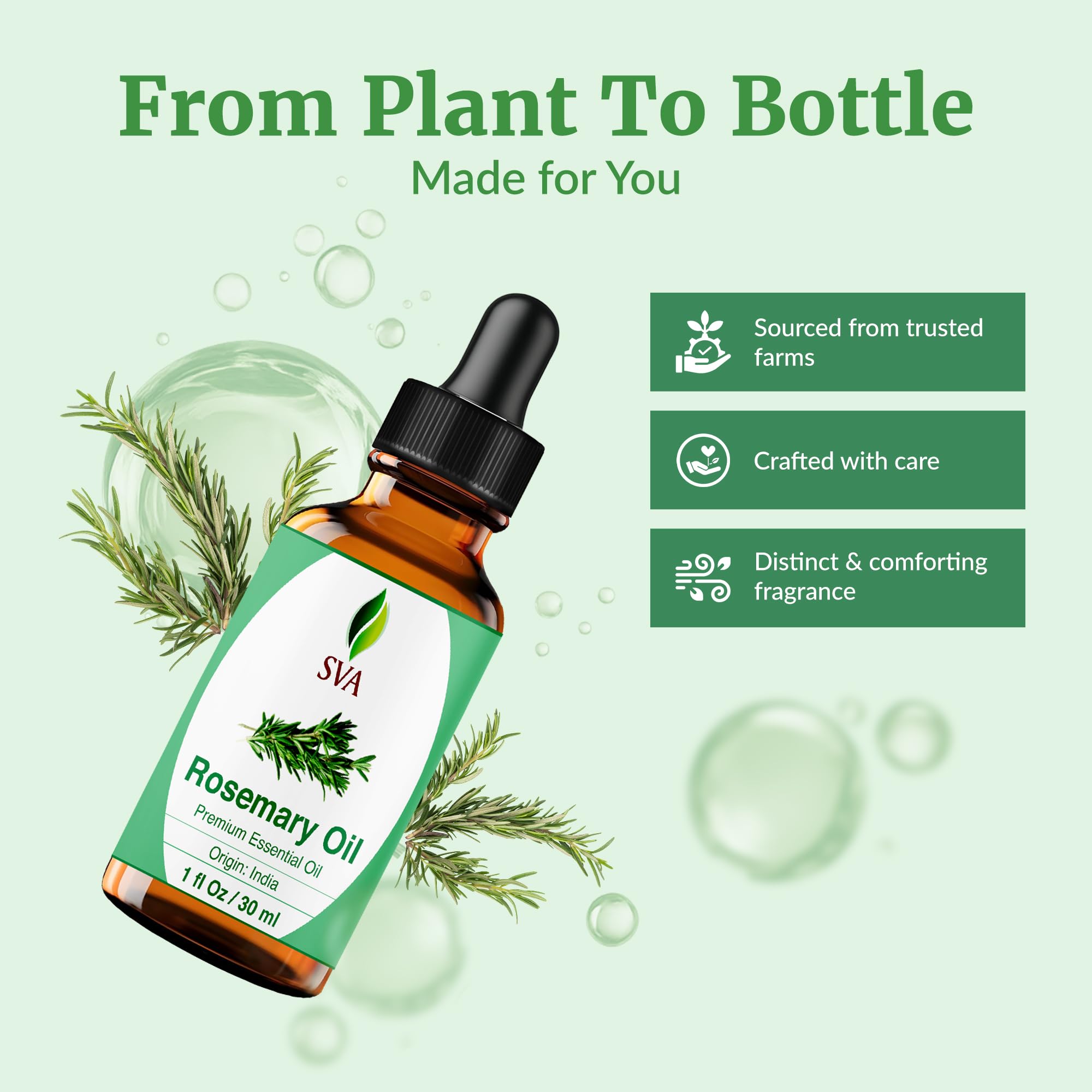 SVA Rosemary oil added to skincare routines when properly diluted.