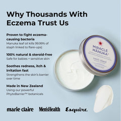Texture close-up of the Miracle Manuka Cream showing creamy consistency.