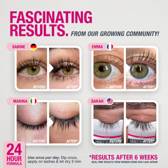 Applying LASHCOCA!NE along the lash line as part of a nightly routine.