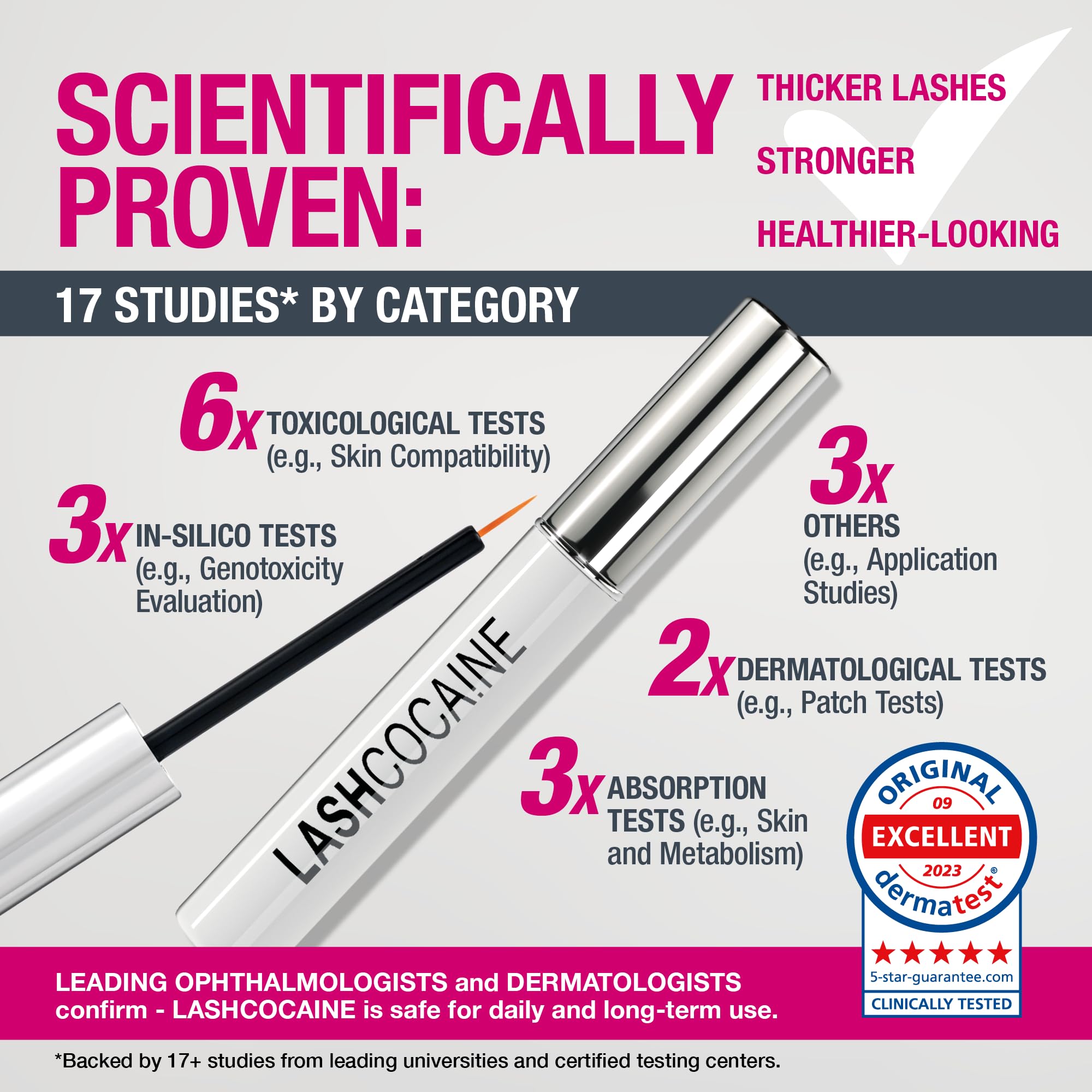 LASHCOCA!NE packaging highlighting vegan and German-made quality.