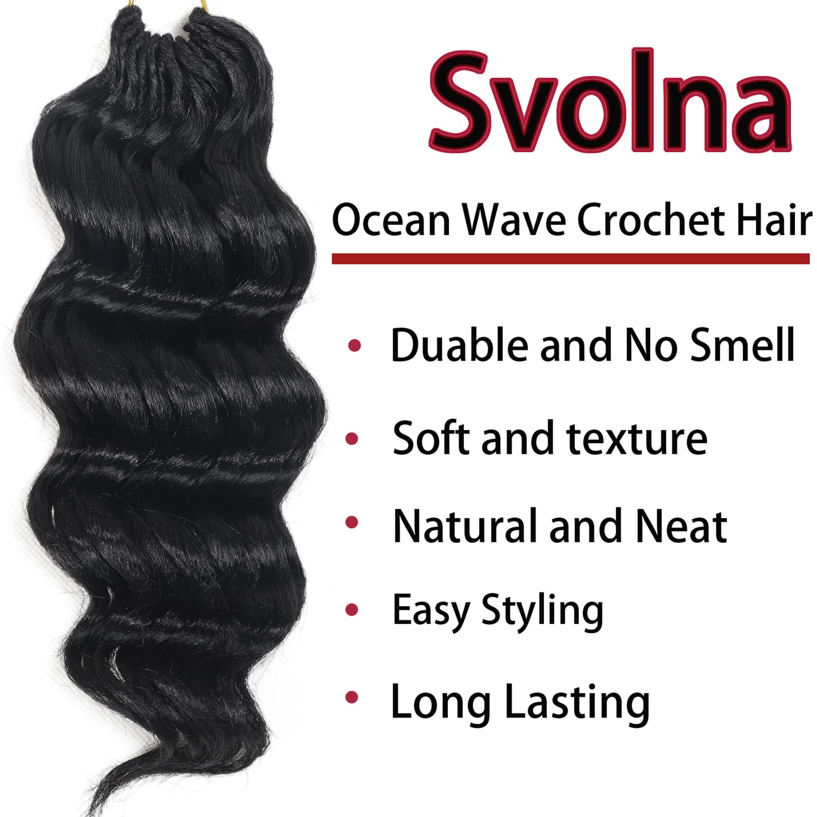 Svolna Ocean Wave Crochet Hair Deep Wave showcases defined curls with soft texture