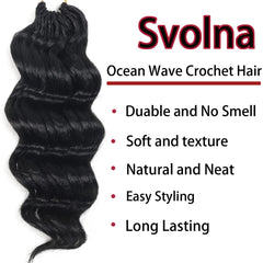 Svolna Ocean Wave Crochet Hair Deep Wave showcases defined curls with soft texture