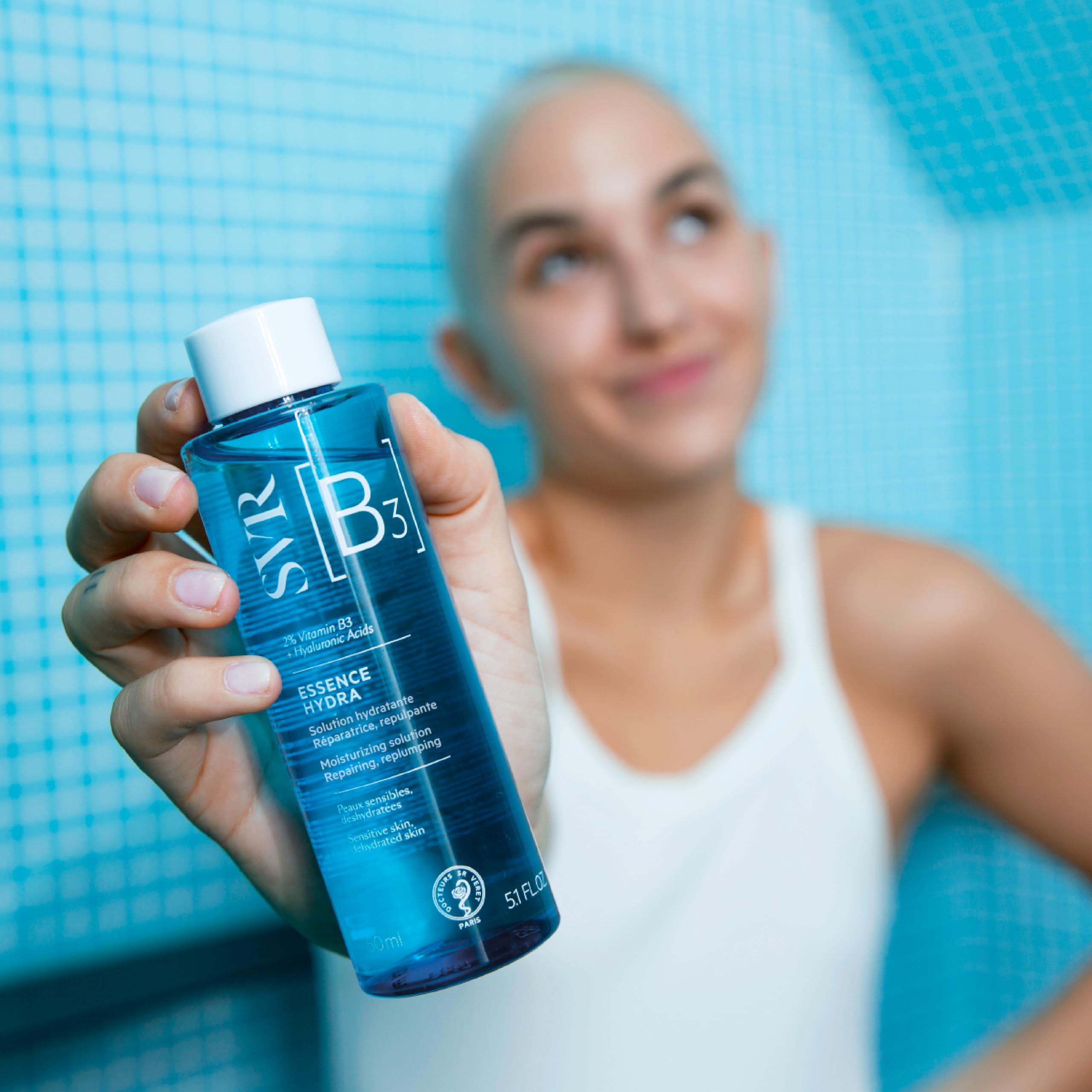 SVR B3 Hydra Face Essence pump dispensing for quick smoothing.