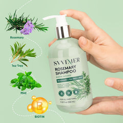 Svvimer biotin-rich formula suggests nourished, stronger-feeling hair.