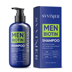 Svvimer Hair Growth Shampoo bottle on display suggesting fuller-looking hair.