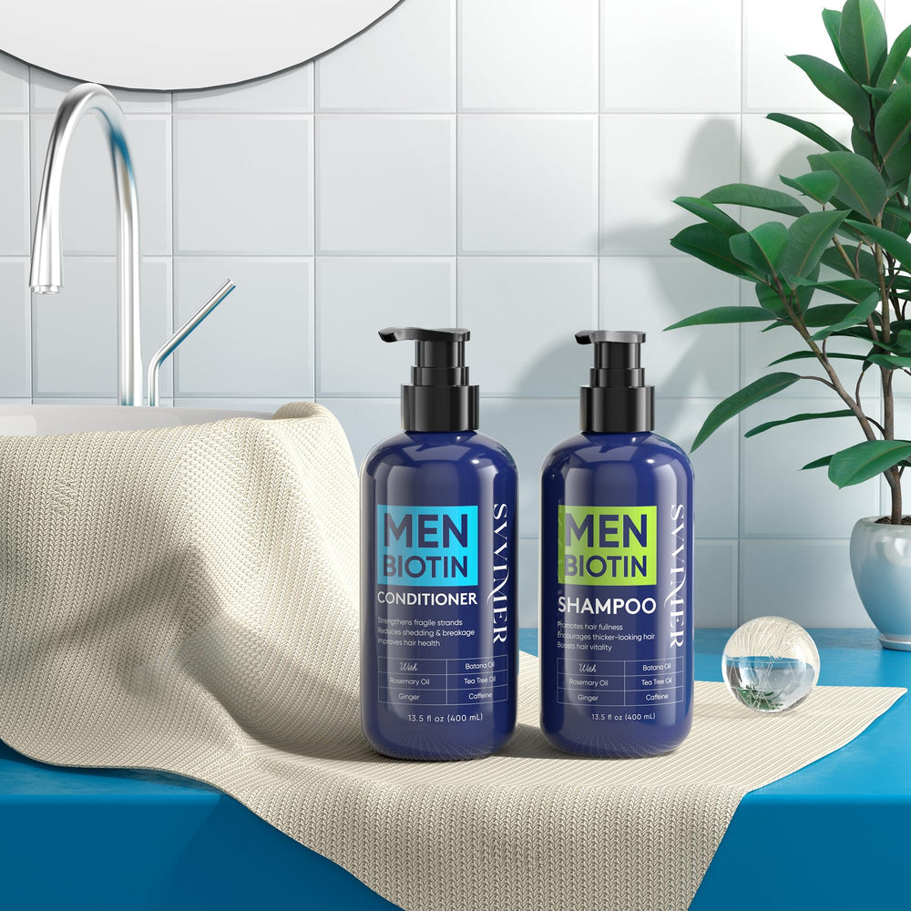 Svvimer Hair Growth Shampoo on a clean counter signals premium everyday care.