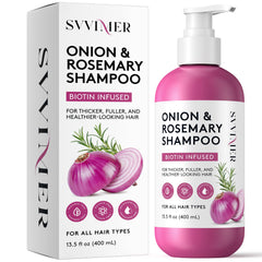 Svvimer shampoo bottle front view highlighting daily cleansing benefits
