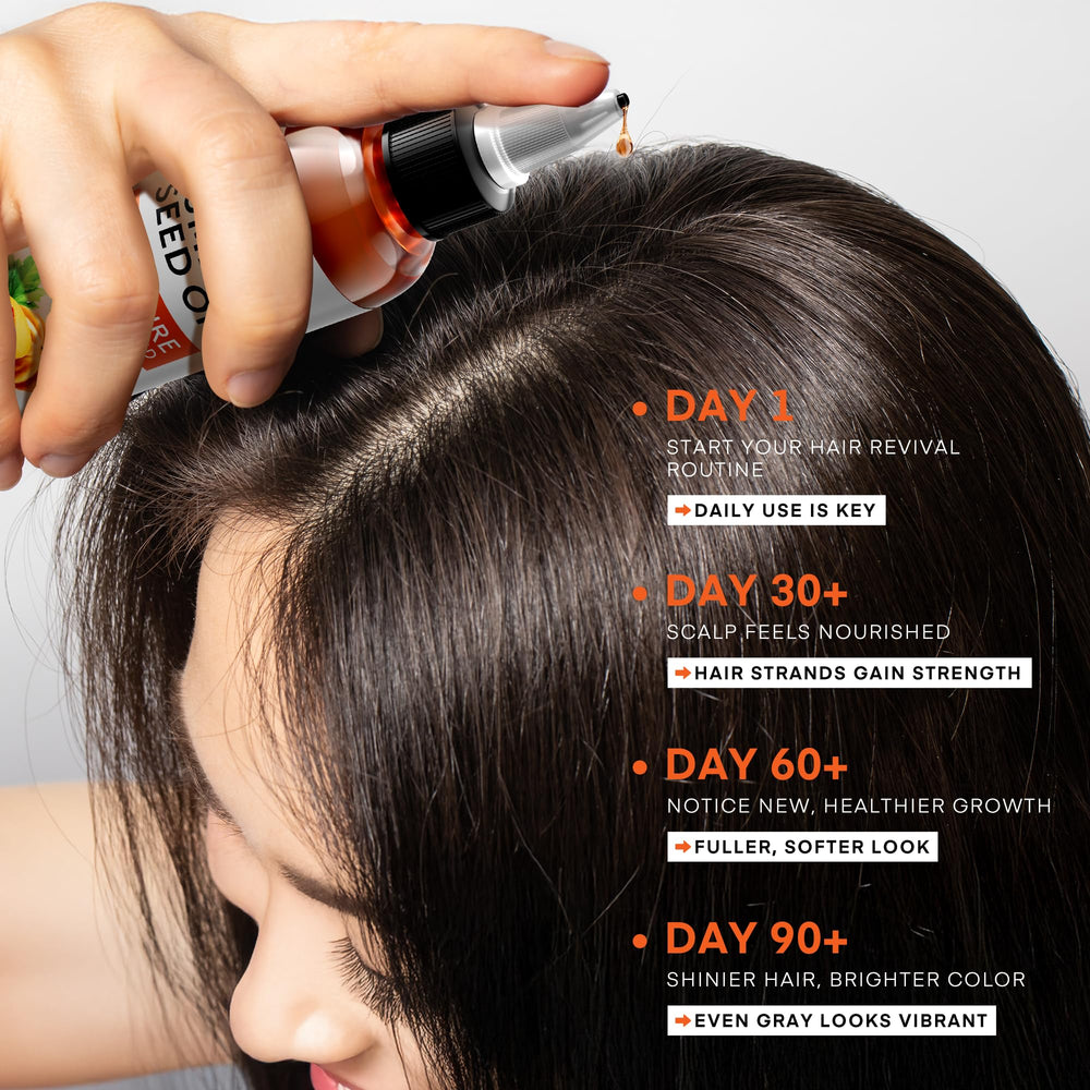 Svvimer pumpkin seed oil on scalp aids gentle conditioning and nourishment
