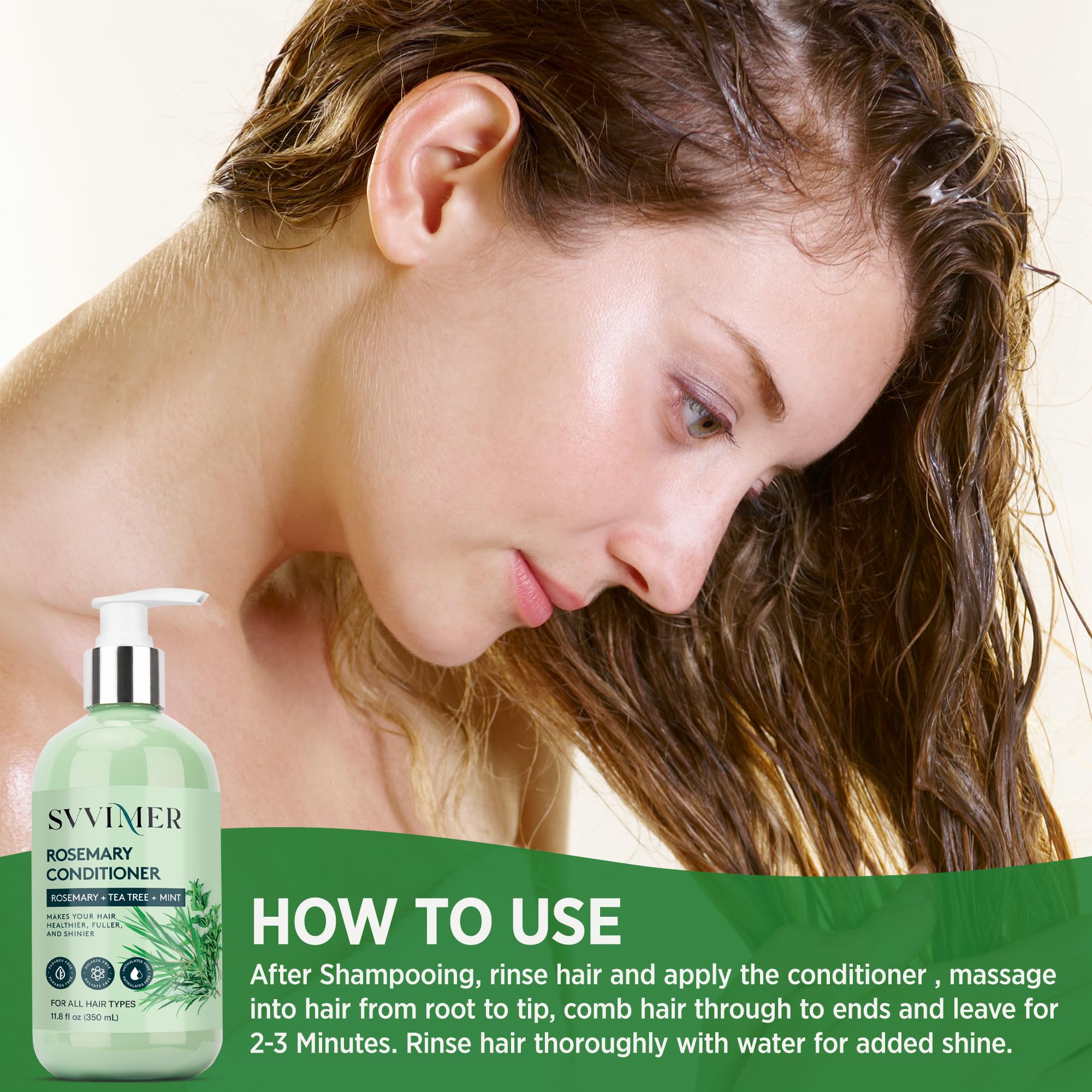 Svvimer rosemary conditioner bottle on sink with fresh look