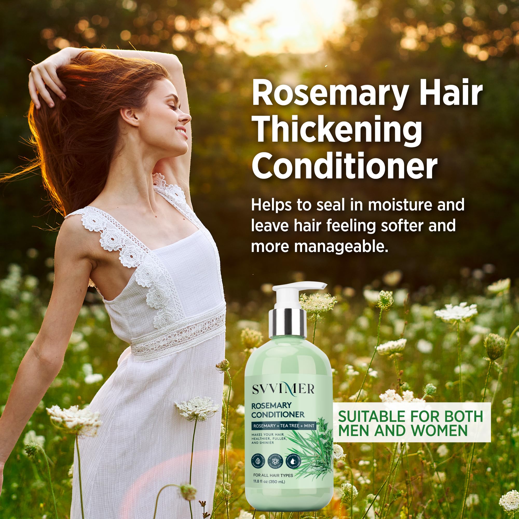 Svvimer rosemary conditioner smooth hair preview suggesting easier manageability