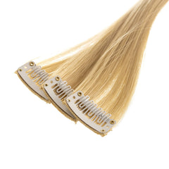 SWACC straight beige blonde synthetic extensions add length and shine
