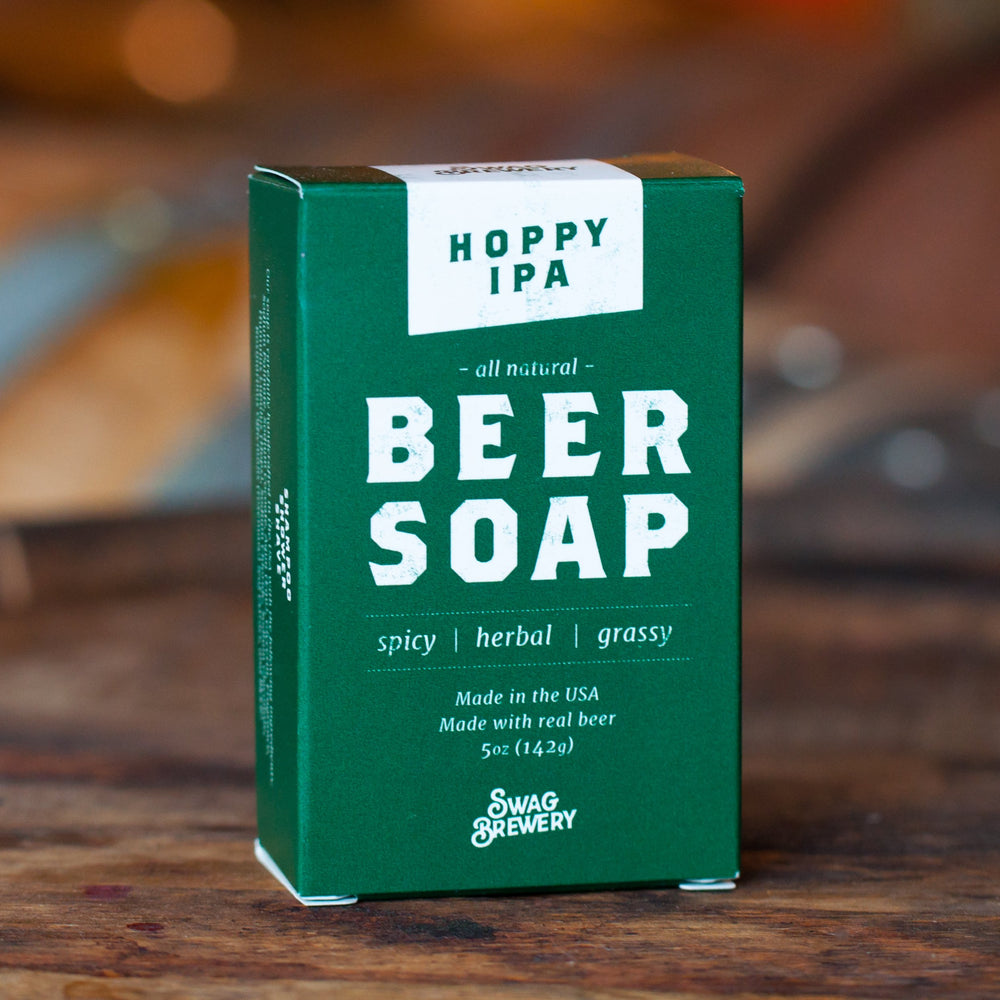 Swag Brewery Hoppy IPA beer soap face application, daily use.