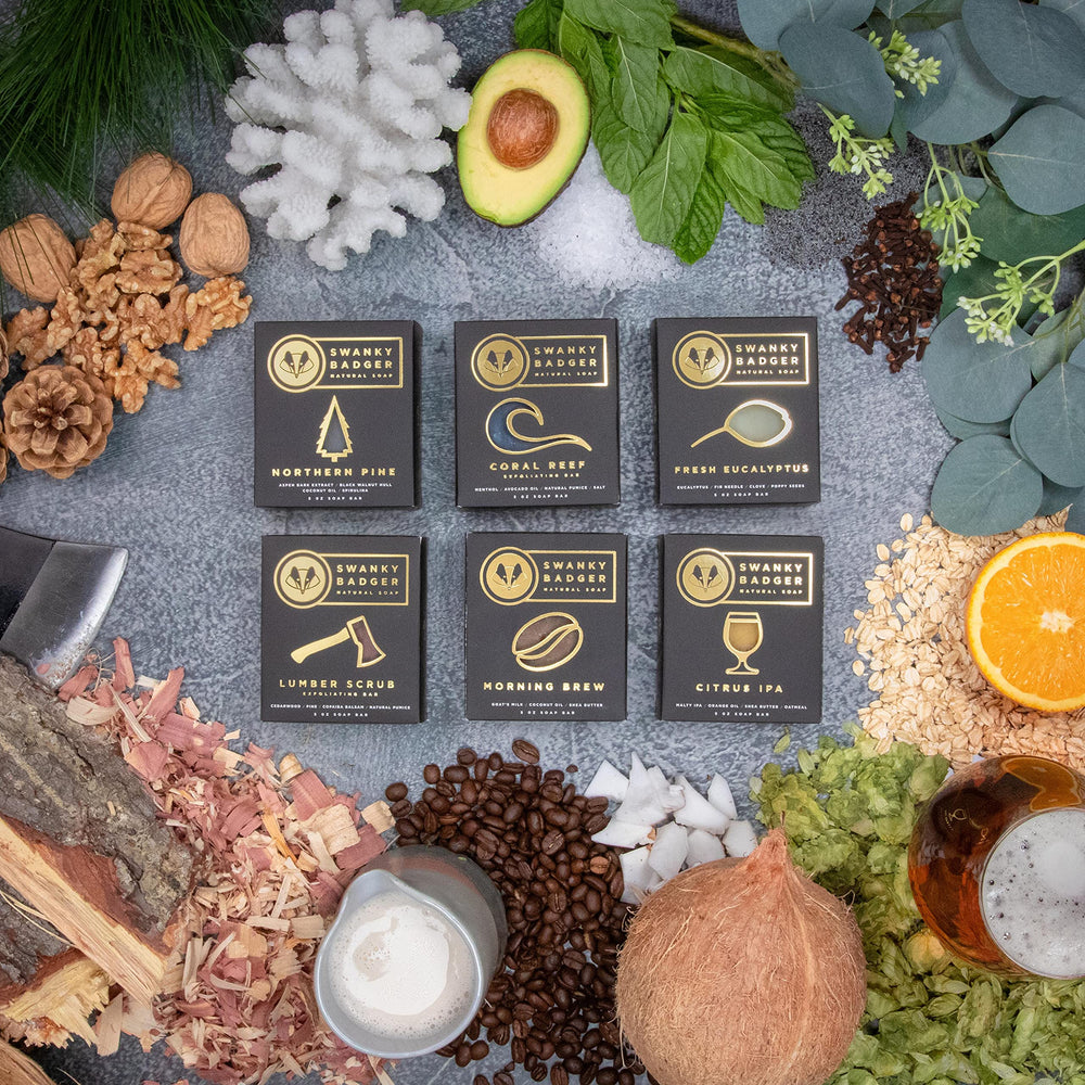 Swanky Badger Northern Pine shower splash, hydrating cleanse