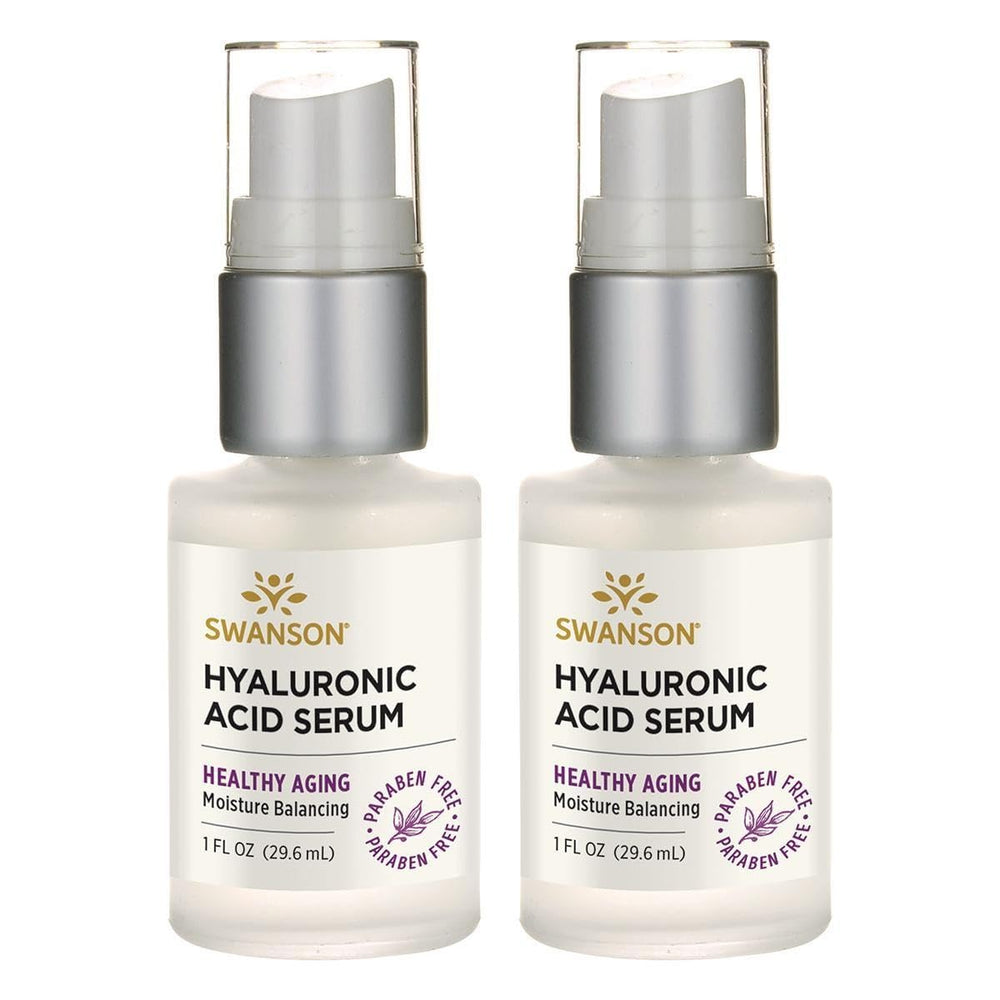 Swanson Hyaluronic Acid Serum bottle, lightweight hydration for daily skincare