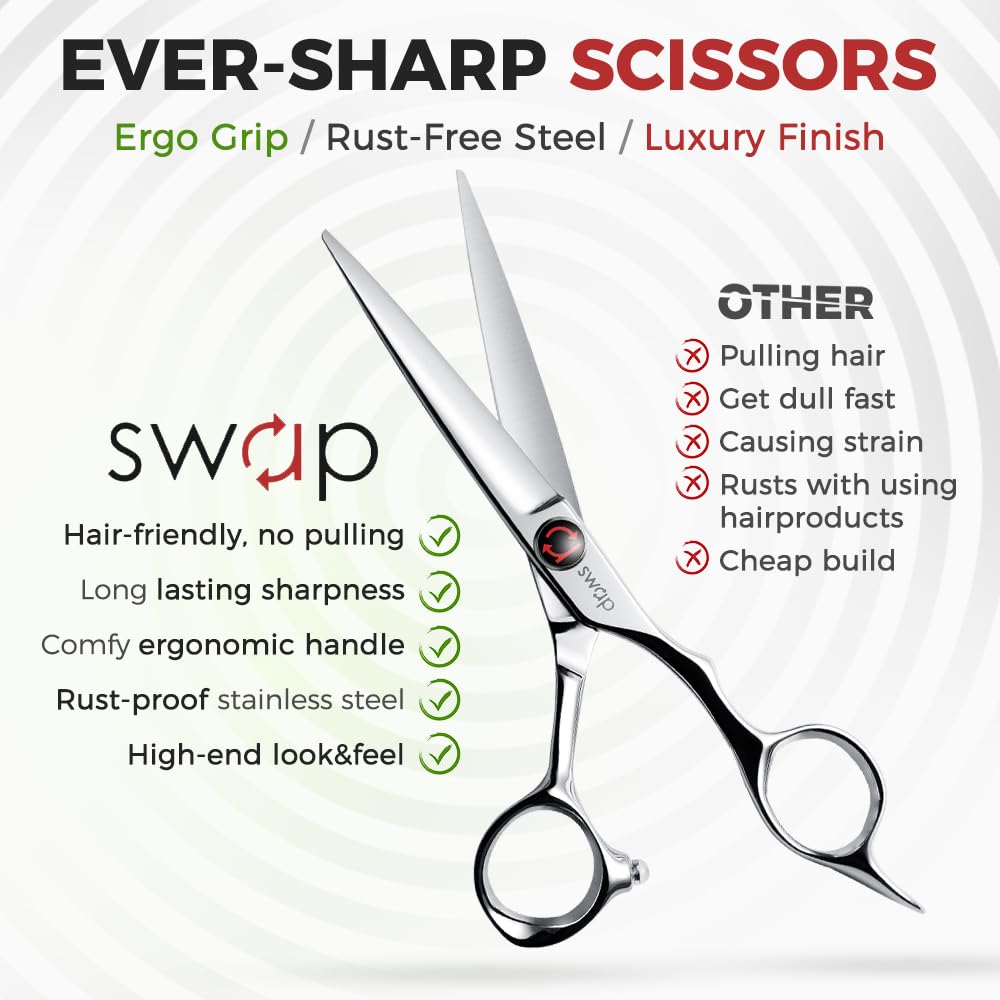 SWAP barber shears in use for balayage and shaping