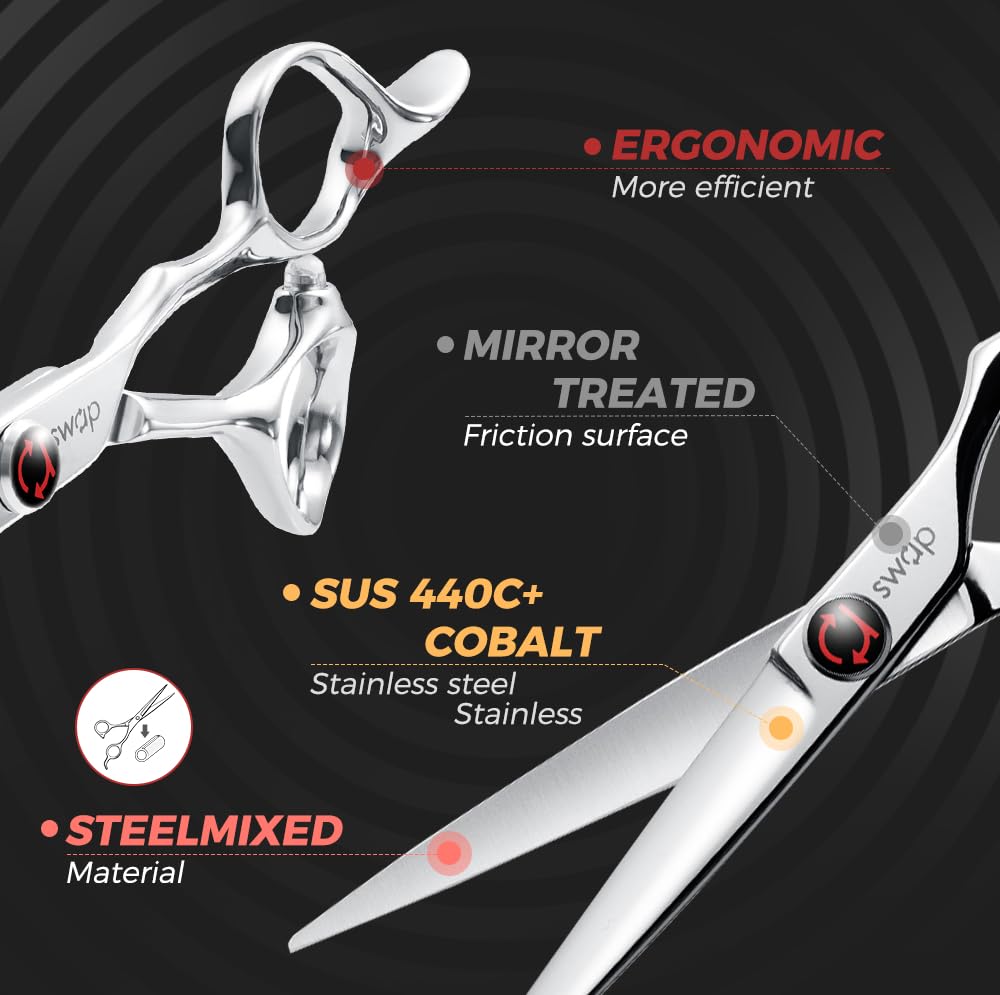 SWAP ergonomic handle with 3D design reduces wrist fatigue during styling